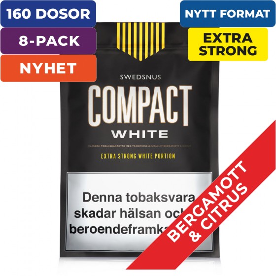 8-Pack White Extra Strong Compact 400 White Portion