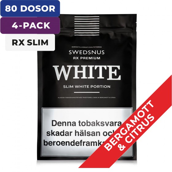 4-Pack White RX Slim 400 White Portion