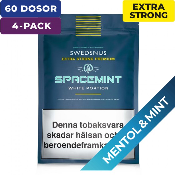 4-Pack Premium Extra Strong Spacemint 300 White Portion 